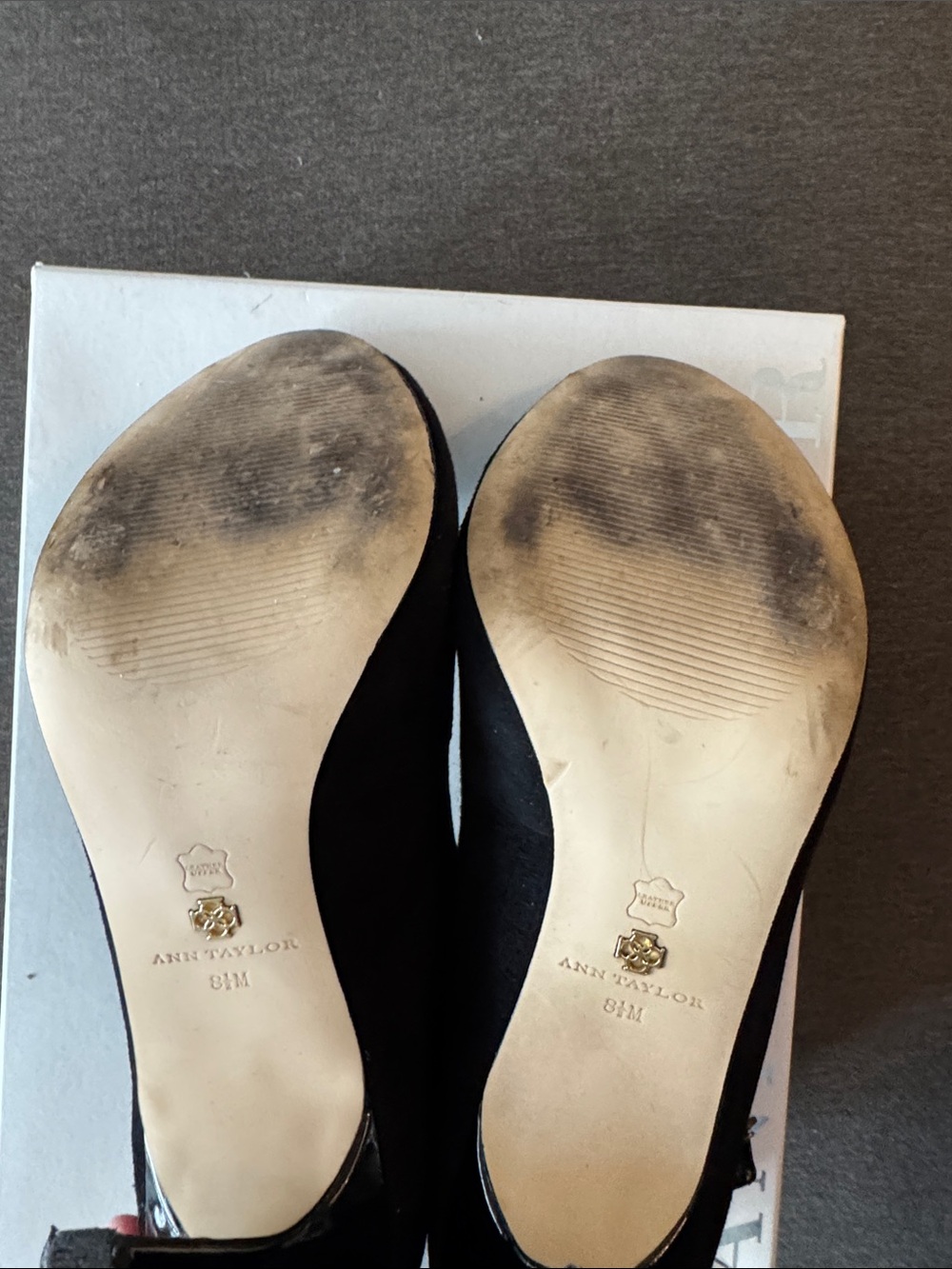Ann Taylor Black Suede Peep-Toe Heels - Picture 4 of 5